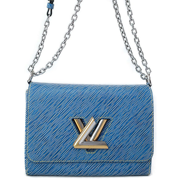Louis Vuitton Epi Twist MM Chain Shoulder Bag Denim Blue - Picture 1 of 9